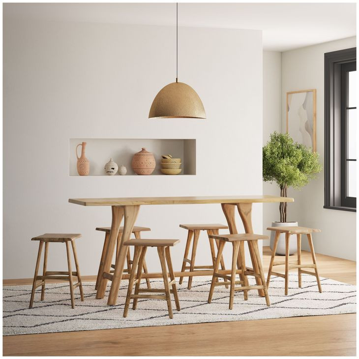 Sedona Golden 79" Live Edge Counter Height Dining Table