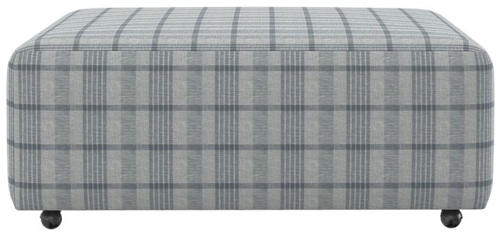 Chappy Chambray Castered Cocktail Square Ottoman