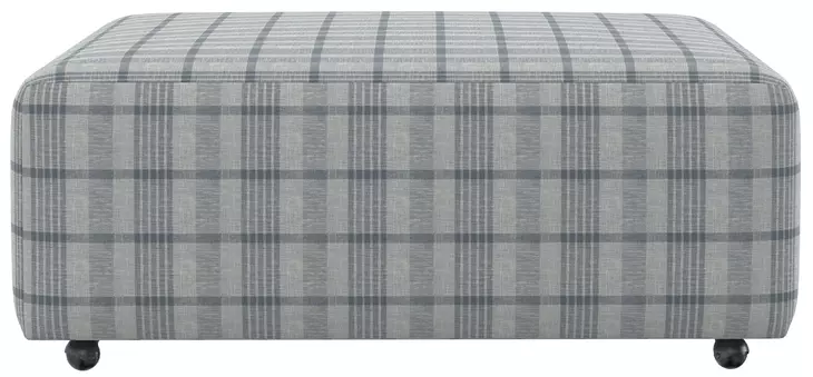 Chappy Chambray Castered Cocktail Square Ottoman