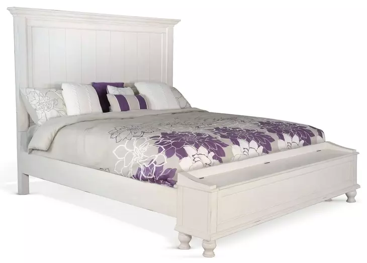 Carriage House Cottage White Queen Storage Panel Bed