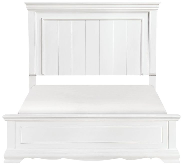 York White Queen Panel Bed