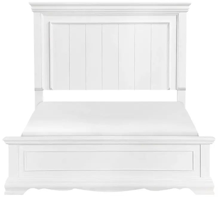 York White Queen Panel Bed