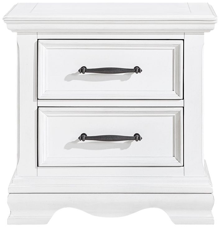 York White 2 Drawer Nightstand