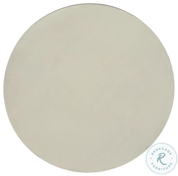 Basil Matte White Cast Aluminum Outdoor Round Coffee Table