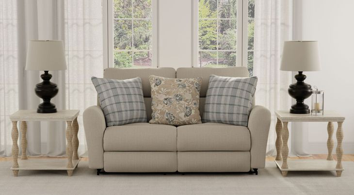 Chappy Linen Lay Flat Reclining Loveseat