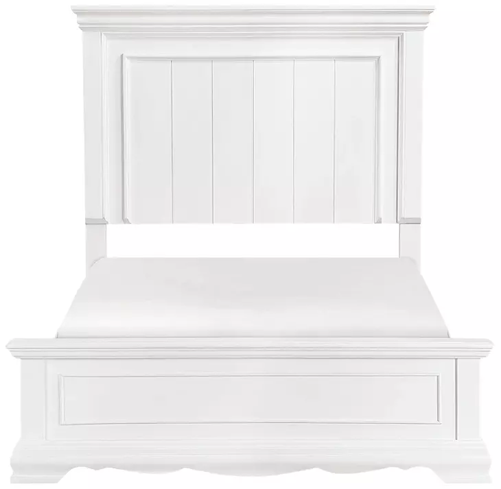 York White Full Panel Bed