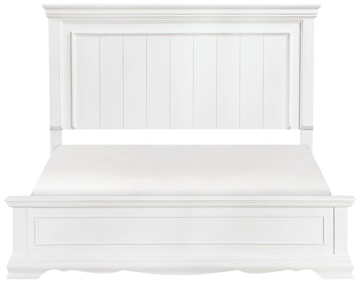 York White California King Panel Bed