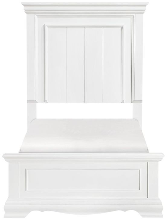 York White Twin Panel Bed