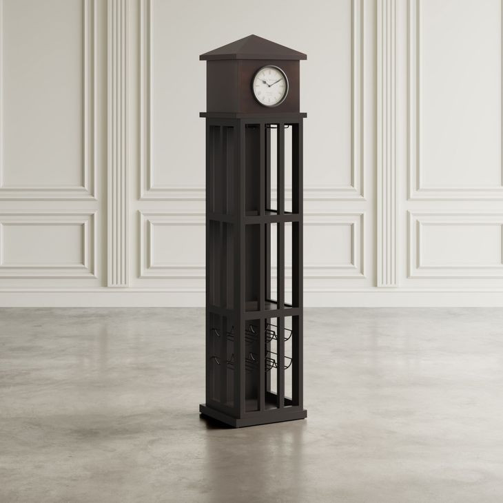 Glory Days Black Lounge Bar Cabinet with Wine Rack and Storage