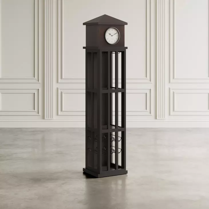 Glory Days Black Lounge Bar Cabinet with Wine Rack and Storage
