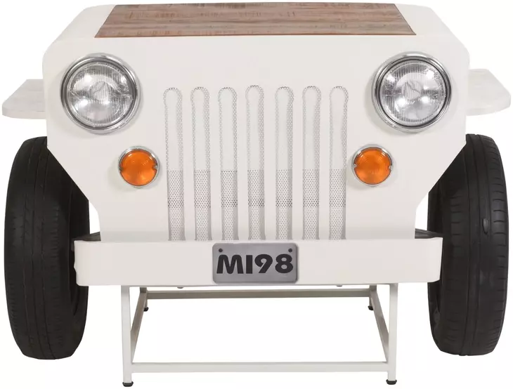 Glory Days White 50" Console Table with Wine Rack