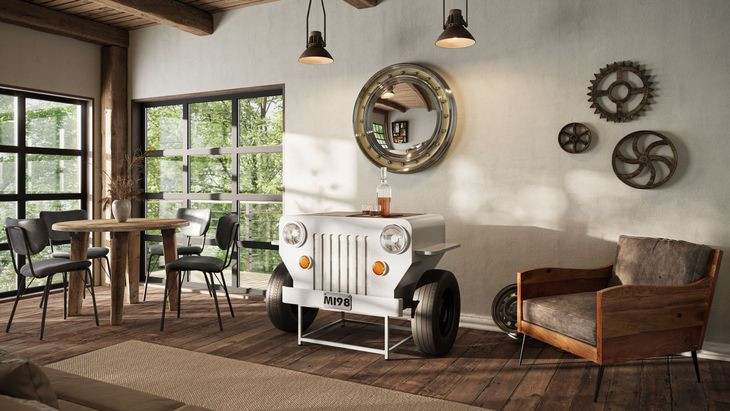 Glory Days White 50" Console Table with Wine Rack