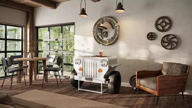 Glory Days White 50" Console Table with Wine Rack