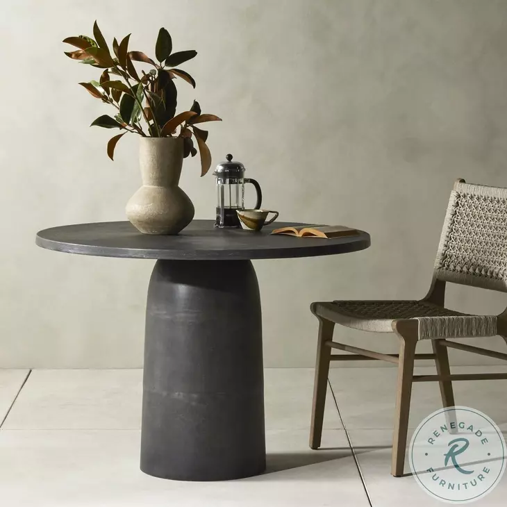 Basil Aged Grey Outdoor 42" Round Dining Table