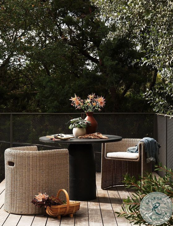 Basil Aged Grey Outdoor 42" Round Dining Table