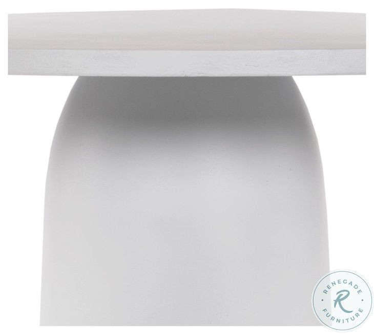 Basil Matte White Cast Aluminum Outdoor 42" Round Dining Table