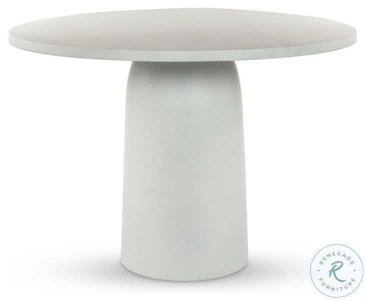Basil Matte White Cast Aluminum Outdoor 42" Round Dining Table