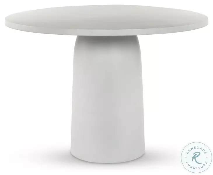 Basil Matte White Cast Aluminum Outdoor 42" Round Dining Table