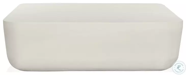 Basil Matte White Cast Aluminum Outdoor Square Coffee Table