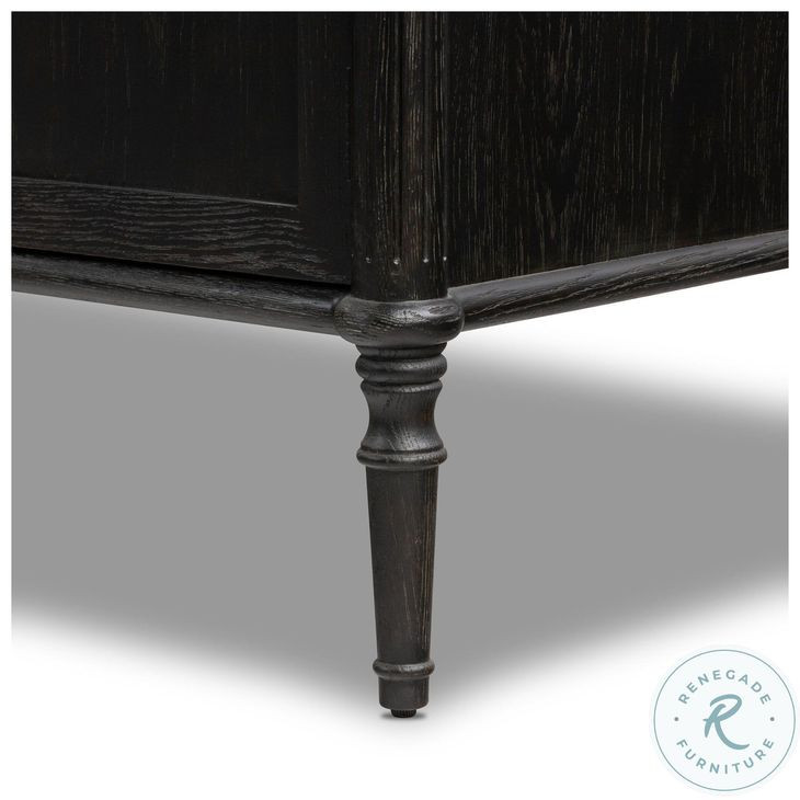 Toulouse Distressed Black 4 Door Sideboard
