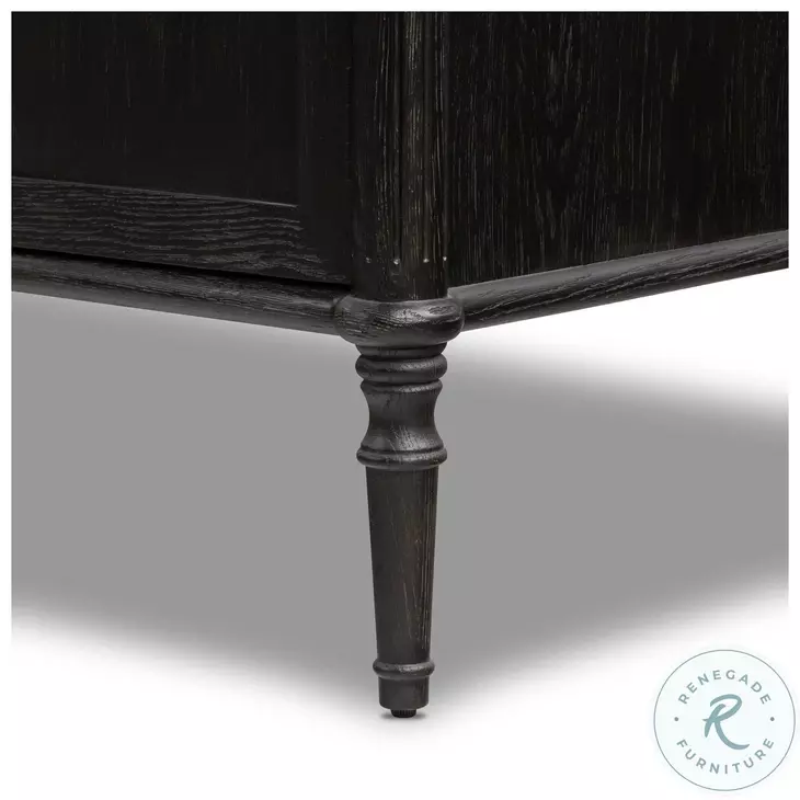 Toulouse Distressed Black 4 Door Sideboard