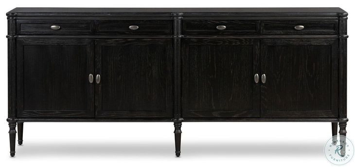 Toulouse Distressed Black 4 Door Sideboard