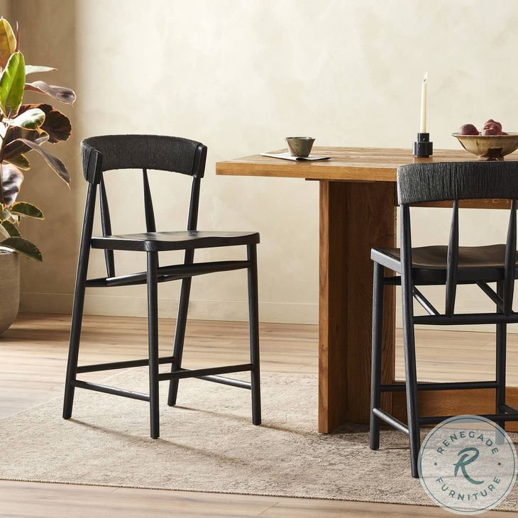 Buxton Black Oak Counter Height Stool