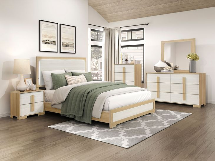 Sterling Natural and White 6 Drawer Dresser