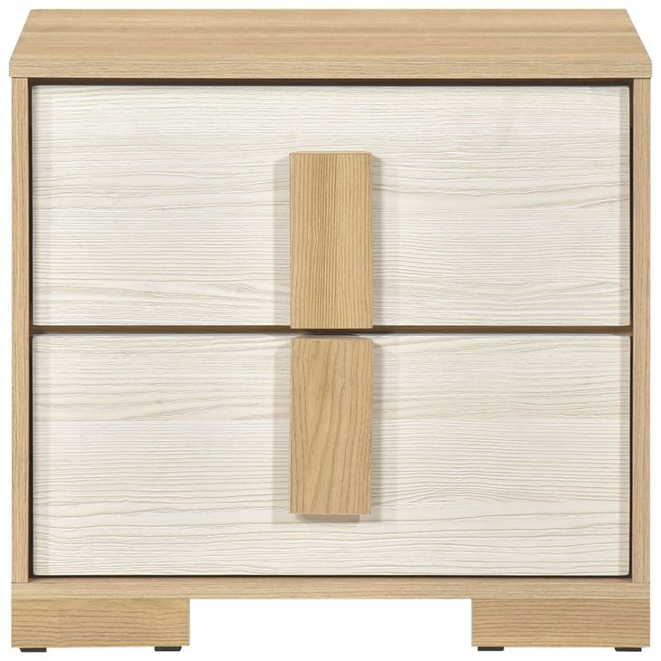 Sterling Natural and White 2 Drawer Nightstand