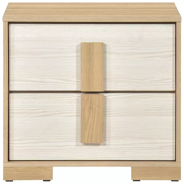 Sterling Natural and White 2 Drawer Nightstand