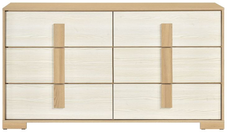 Sterling Natural and White 6 Drawer Dresser