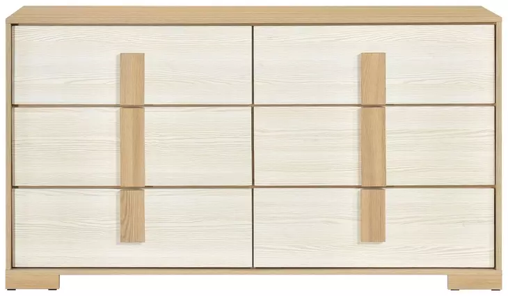 Sterling Natural and White 6 Drawer Dresser