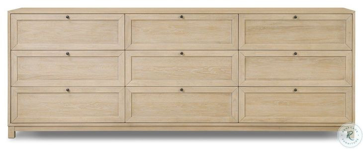 Millie Light Bleach Oak Veneer 9 Drawer Dresser