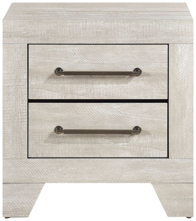 Aspen Dusty Gray Oak 2 Drawer Nightstand