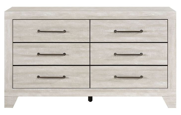 Aspen Dusty Gray Oak 6 Drawer Dresser