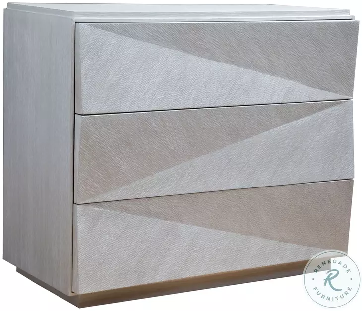 Ziggy Misty White Gray 3 Drawer Hall Chest