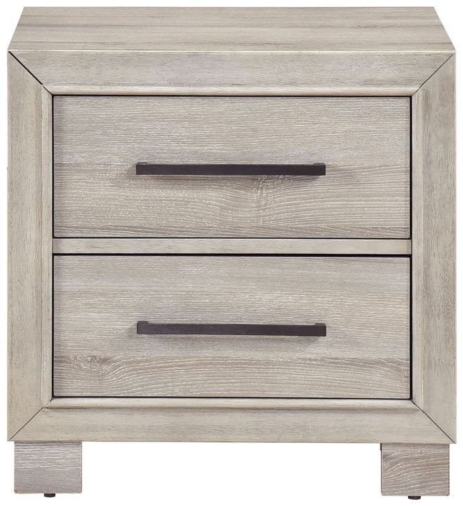 Everett Gray 2 Drawer Nightstand