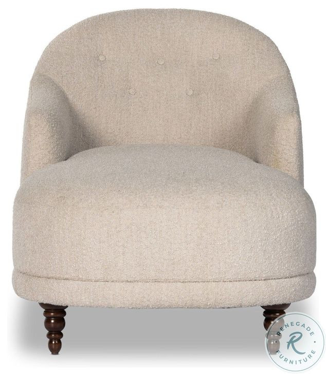 Marnie Knoll Sand Performance Fabric 32" Upholstered Chaise Lounge