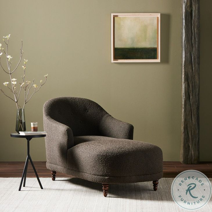 Marnie Knoll Mink Performance Fabric 32" Upholstered Chaise Lounge