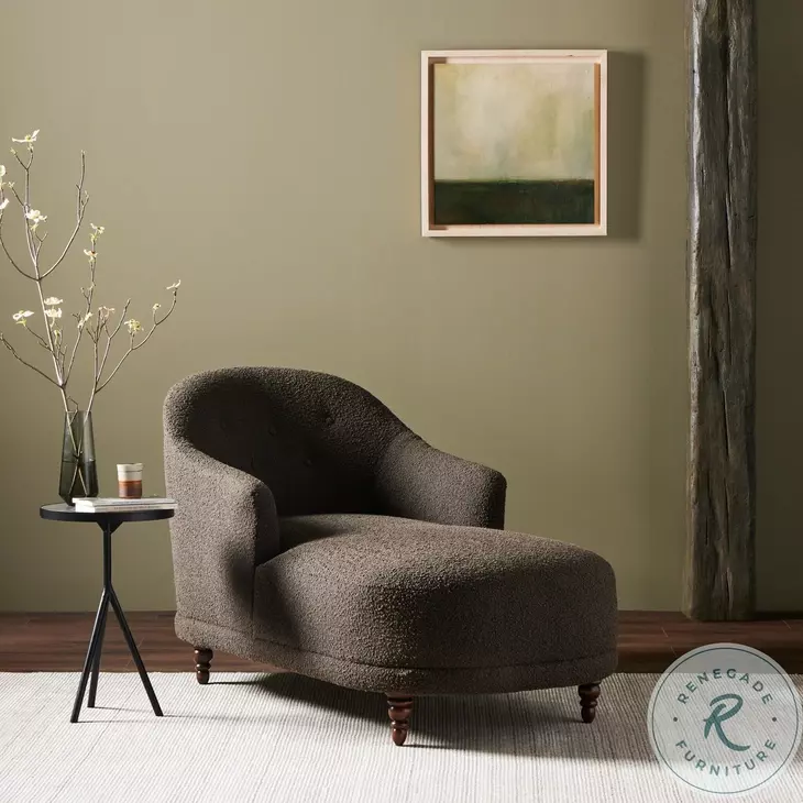 Marnie Knoll Mink Performance Fabric 32" Upholstered Chaise Lounge