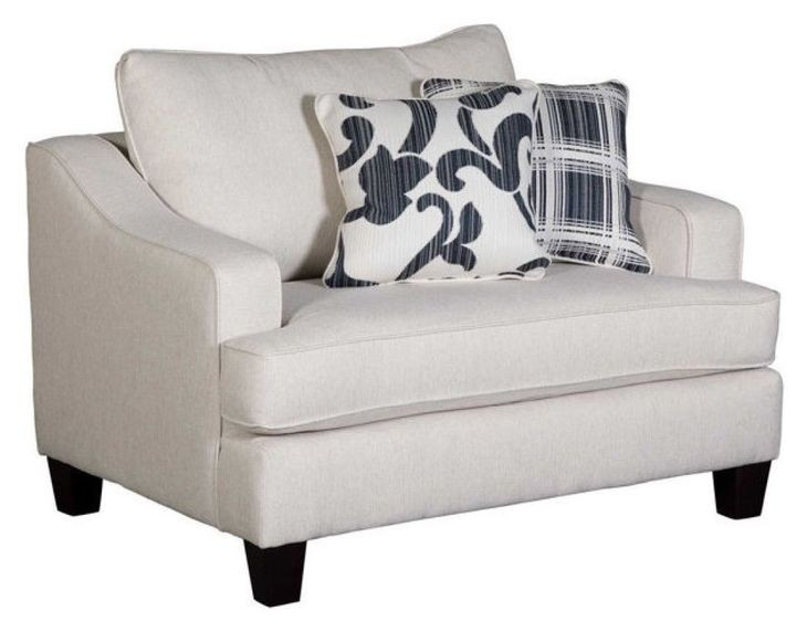 Truth or Dare Salt White Performance Fabric Accent Chair with Throw Pillows