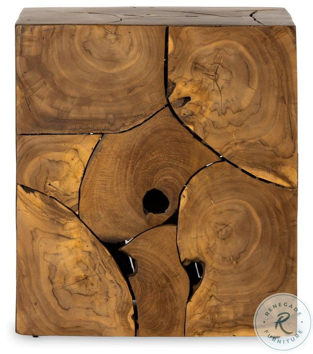 Tomlin Teak Root Outdoor Square End Table