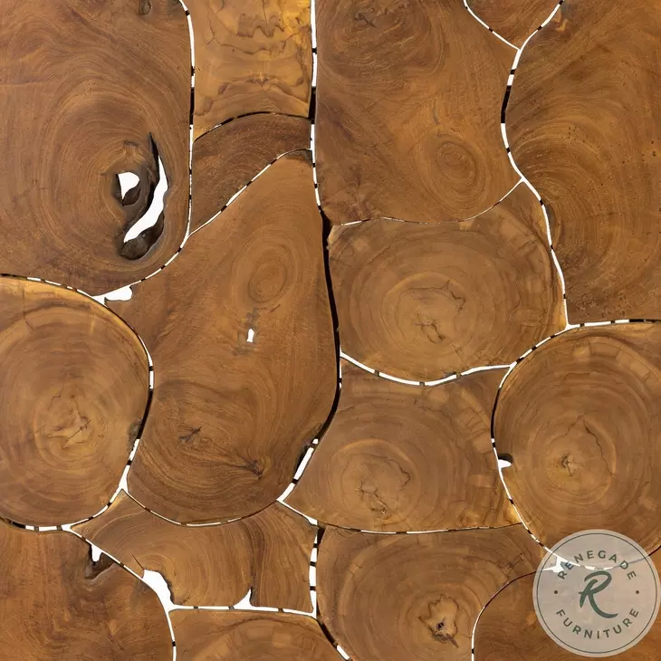 Tomlin Teak Root Rectangular Outdoor Occassional Table Set
