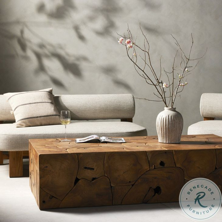 Tomlin Teak Root Rectangular Outdoor Coffee Table