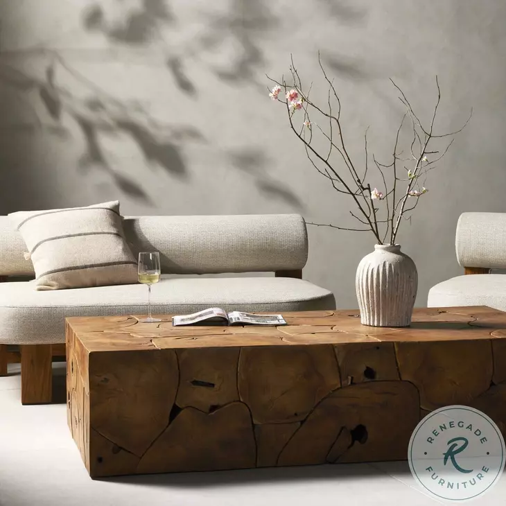 Tomlin Teak Root Rectangular Outdoor Occassional Table Set