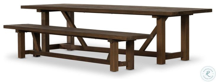 Stewart Stained Heritage Brown 118" Rectangular Outdoor Dining Table