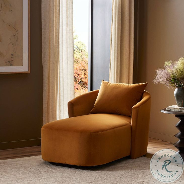 Farrah Ingram Ochre 39" Upholstered Chaise Lounge
