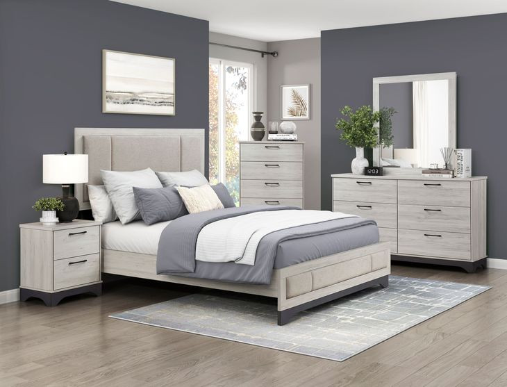Westport White Oak and Gray 6 Drawer Dresser