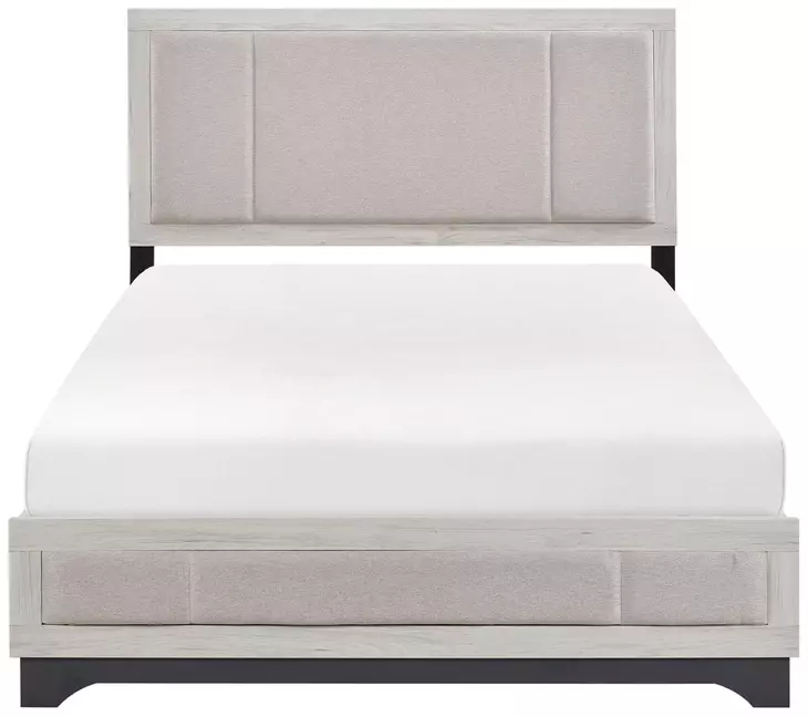Westport White Oak and Gray Upholstered Platform Bedroom Set