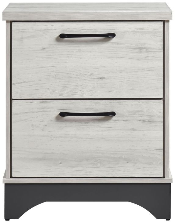Westport White Oak and Gray 2 Drawer Nightstand